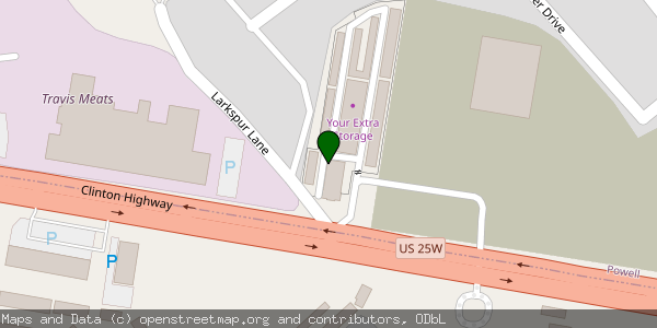 Map of Your Extra Storage - Powell located at 7144 Clinton Highway in Powell, Tennessee 37849